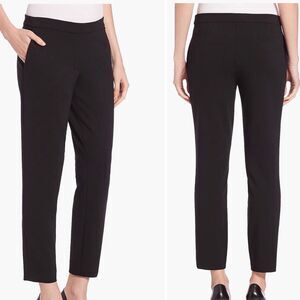 THEORY Black Thaniel K2 Stretch Viscose Crop Pull On Pants-8